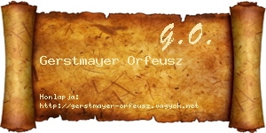 Gerstmayer Orfeusz névjegykártya